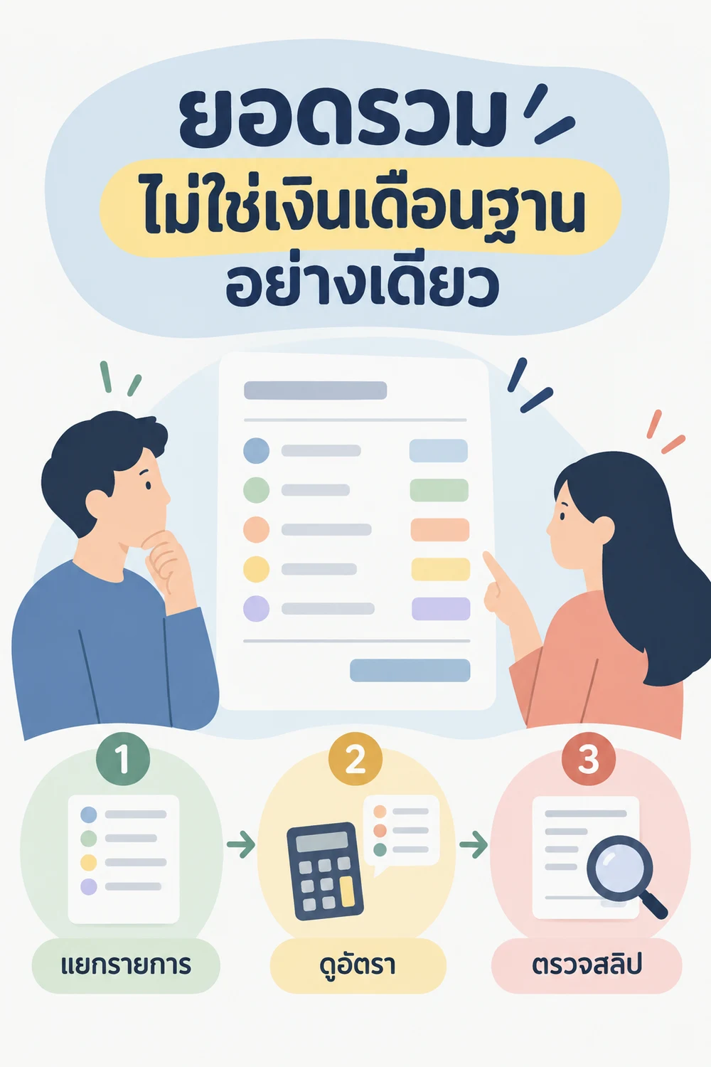 ยอดรวมไม่ใช่เงินเดือนฐานอย่างเดียว