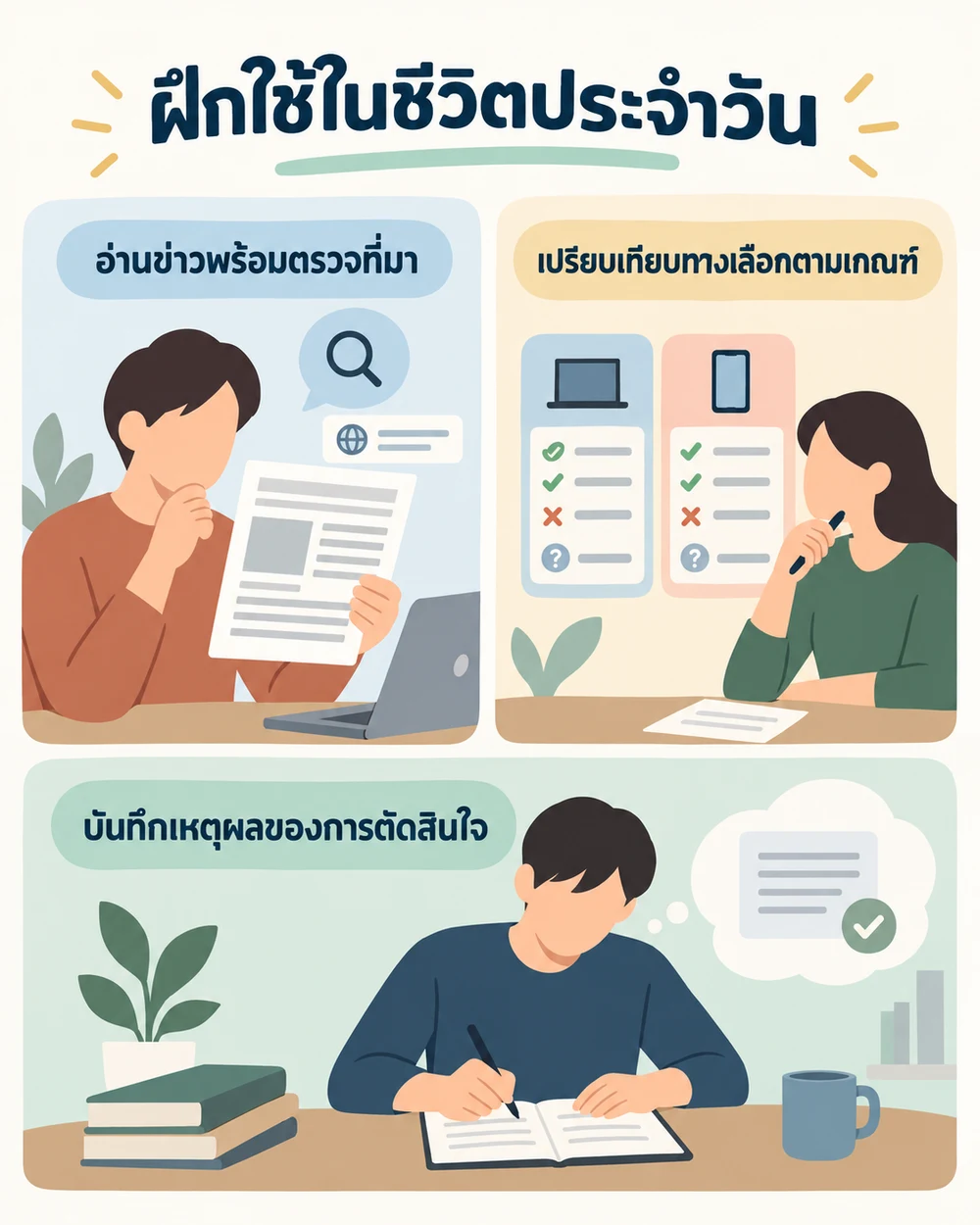 ฝึกใช้การคิดเชิงวิพากษ์ในชีวิตประจำวัน