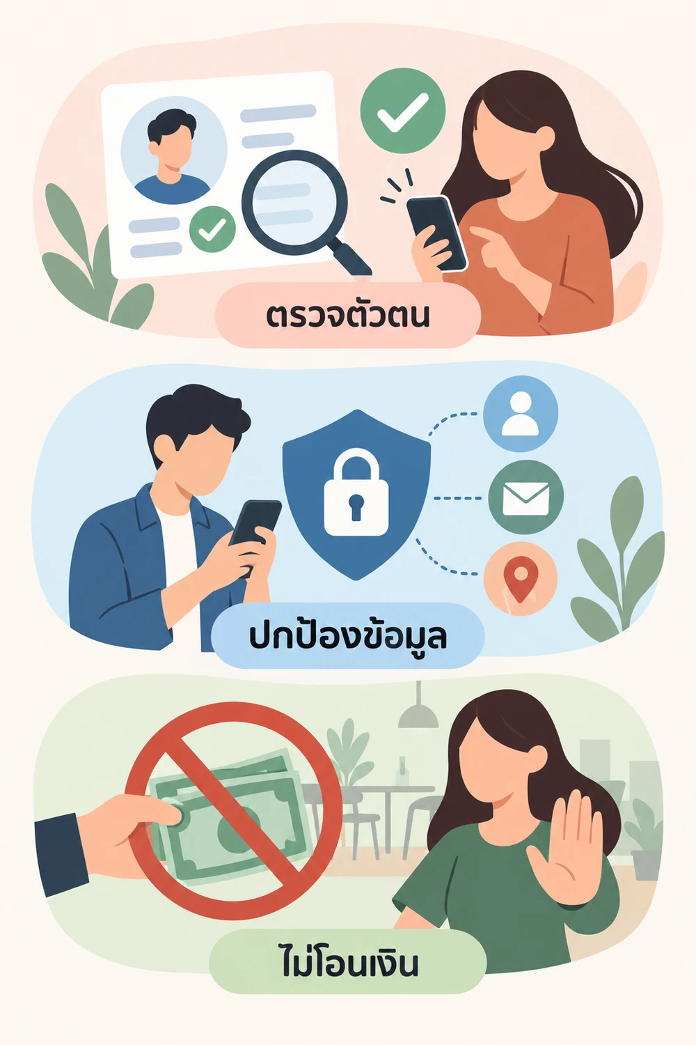 ใช้แอปและนัดพบอย่างปลอดภัย