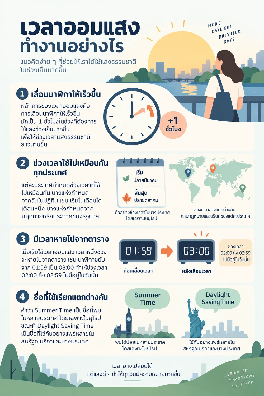 เวลาออมแสงทำงานอย่างไร