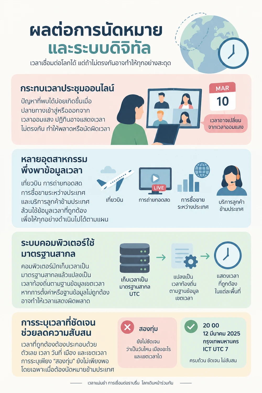 ผลต่อการนัดหมายและระบบดิจิทัล