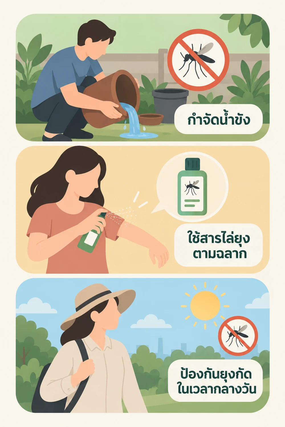 ป้องกันไข้เลือดออกและลดแหล่งเพาะพันธุ์ยุงอย่างไร