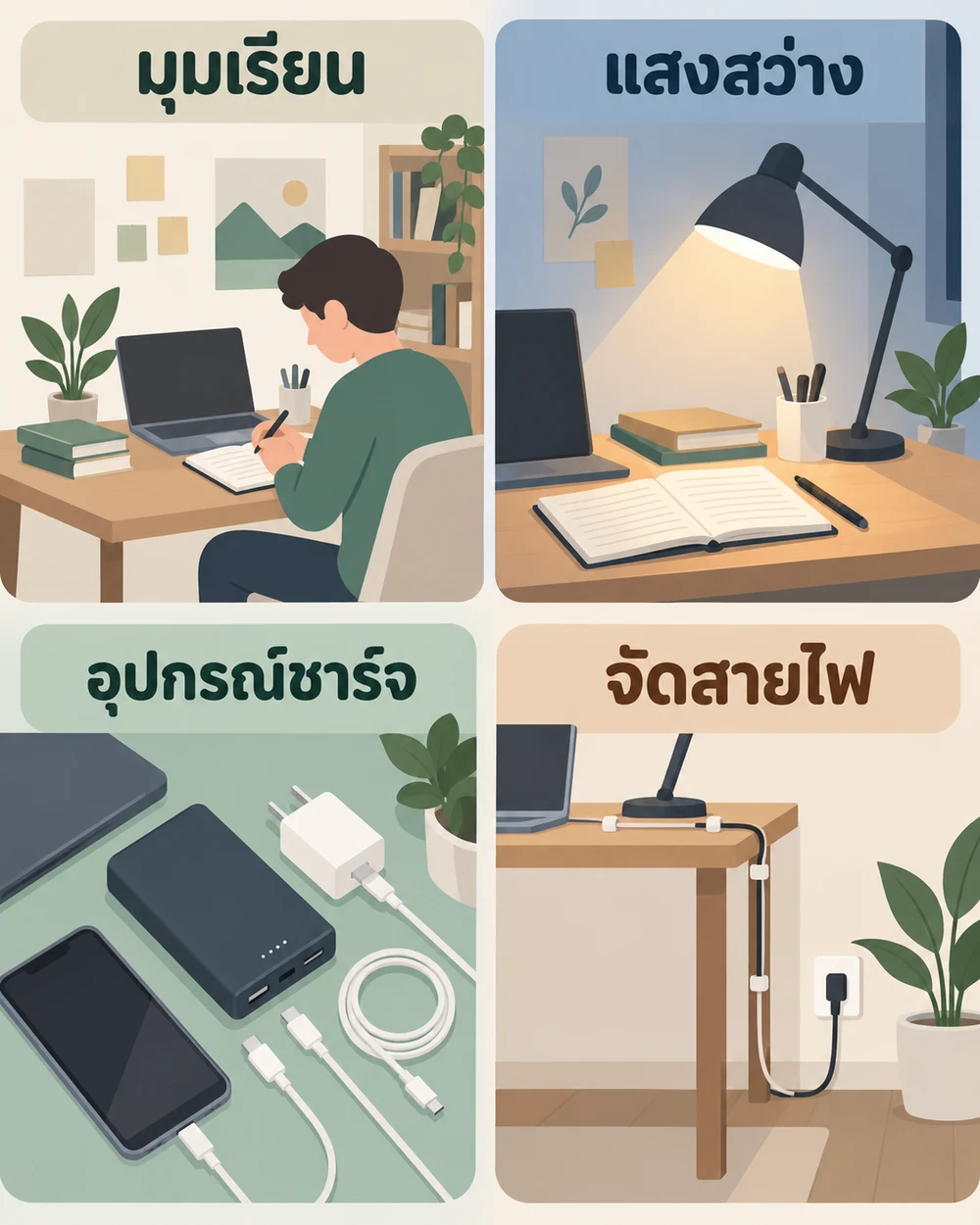 ของใช้สำหรับเรียน ทำงาน และชาร์จอุปกรณ์
