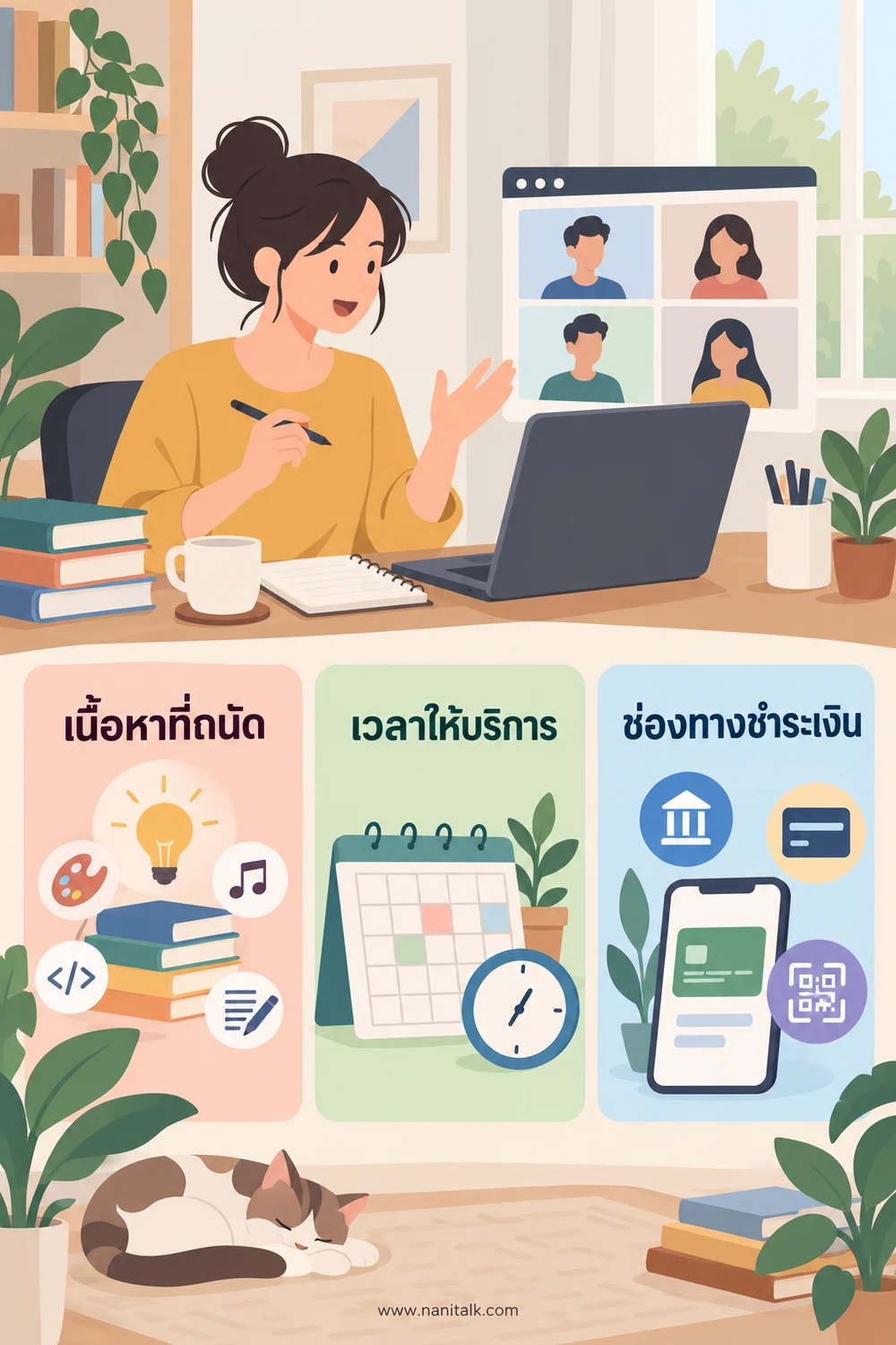 สอนออนไลน์และรับงานบริการจากบ้านเริ่มอย่างไร