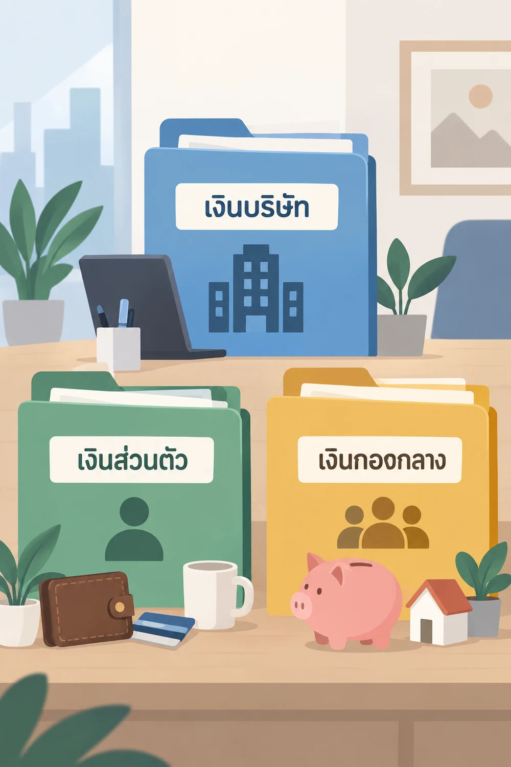 แยกเงินบริษัท เงินส่วนตัว และเงินกองกลาง
