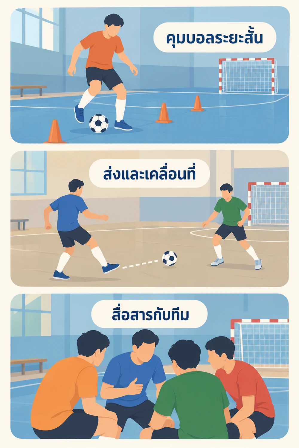 เริ่มฝึกฟุตซอลอย่างไรให้เล่นเป็นทีม