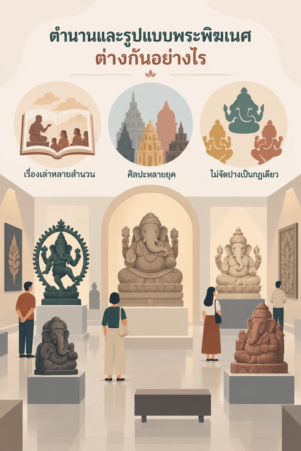 ตำนานและรูปแบบพระพิฆเนศต่างกันอย่างไร