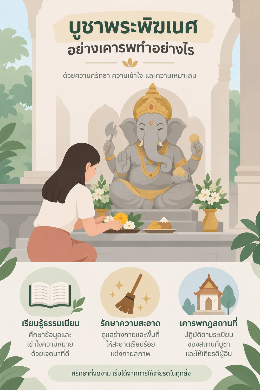 บูชาพระพิฆเนศอย่างเคารพทำอย่างไร