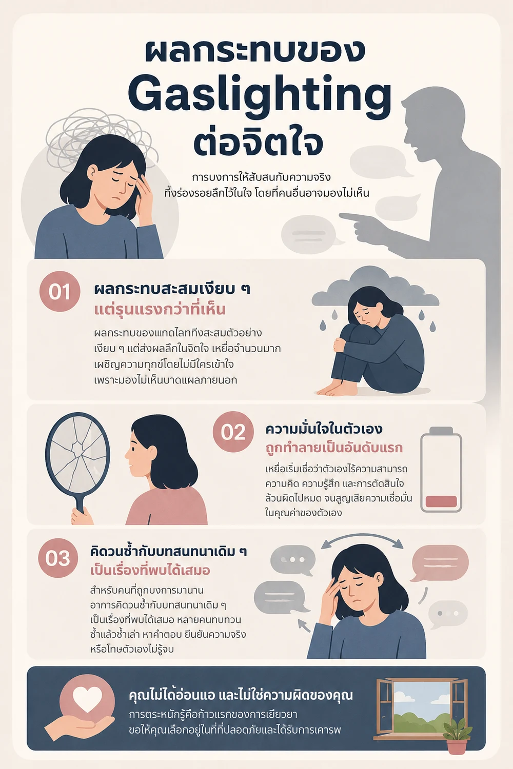 ผลกระทบของ Gaslighting ต่อจิตใจ