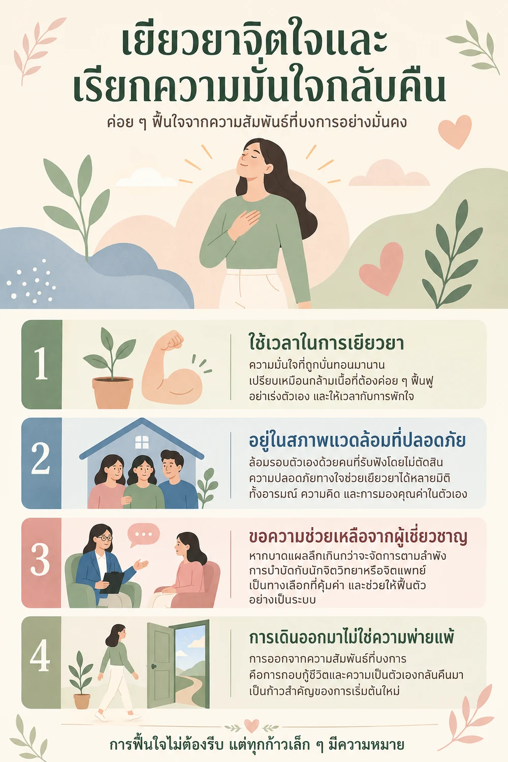 เยียวยาจิตใจและเรียกความมั่นใจกลับคืน