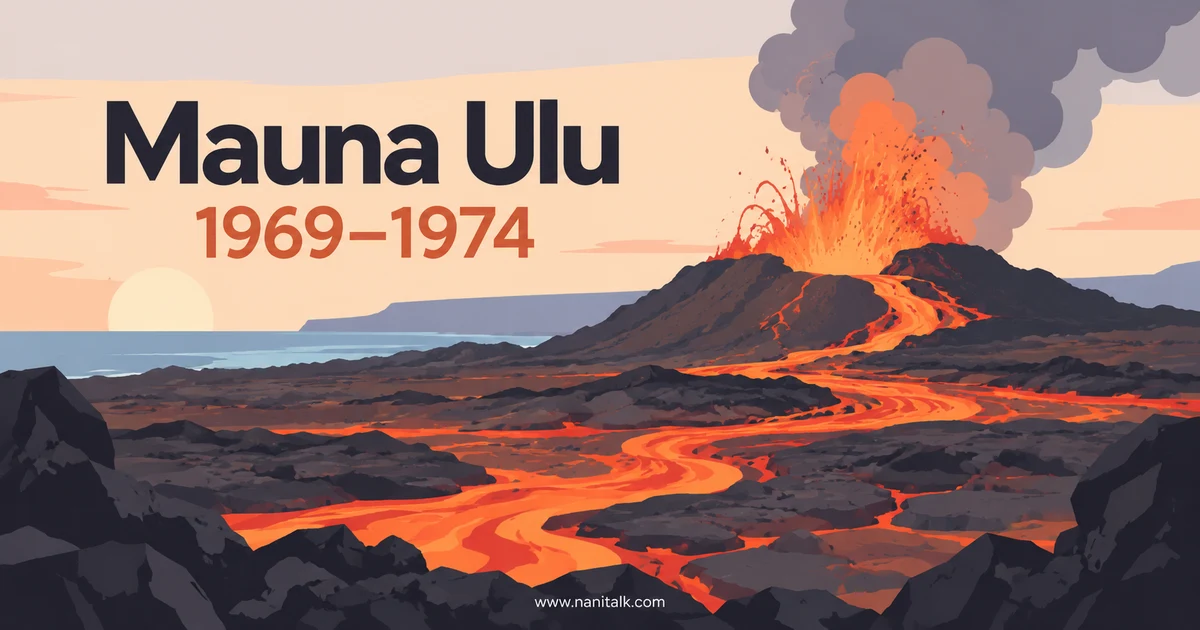 ภาพการปะทุ Mauna Ulu ที่ภูเขาไฟคีลาเวอา ปี 1969–1974