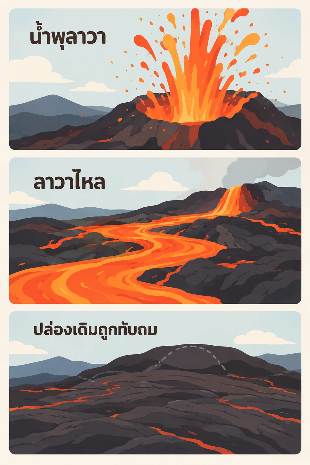 น้ำพุลาวาและการเปลี่ยนภูมิประเทศ