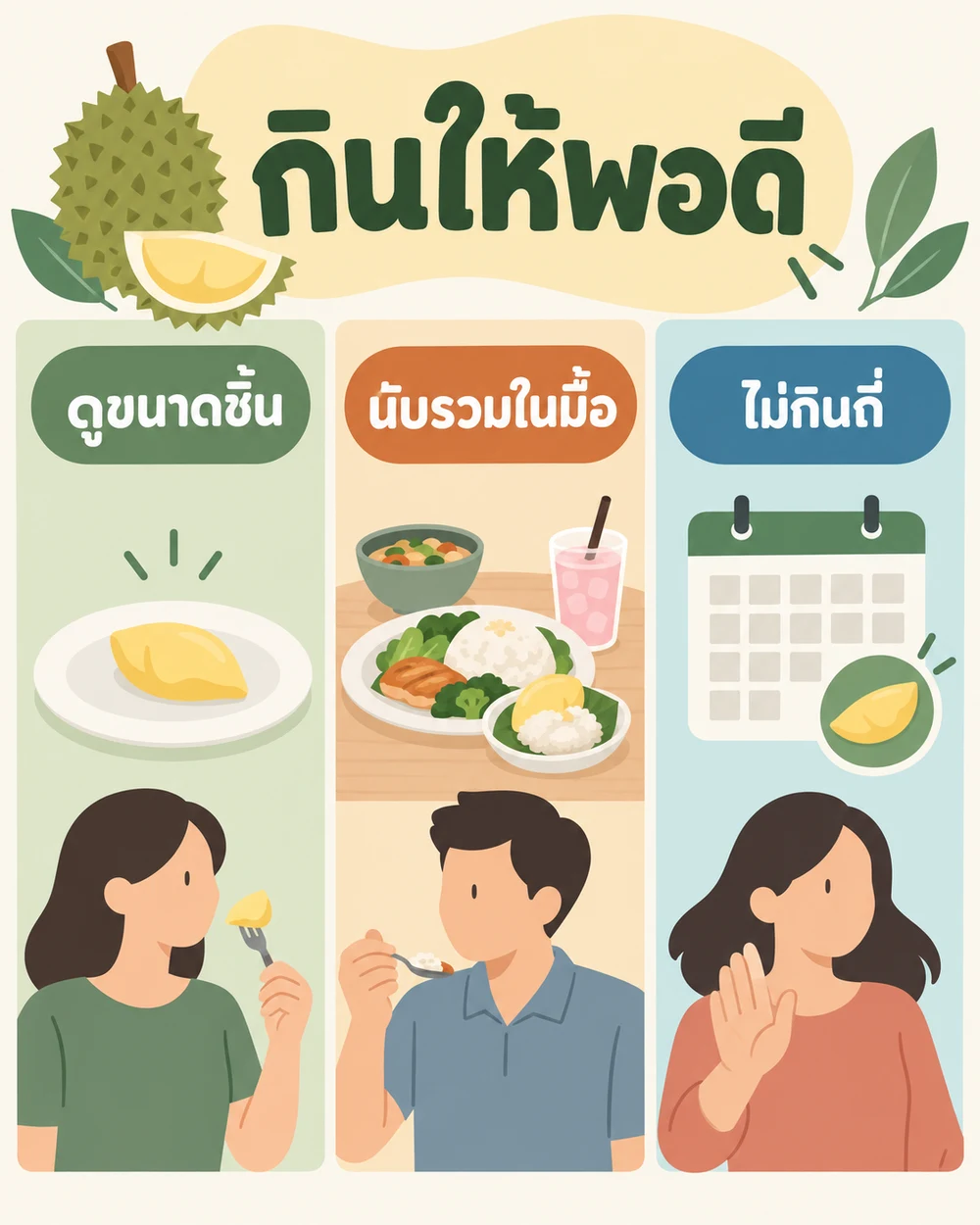 เริ่มจากขนาดชิ้นและอาหารทั้งวัน