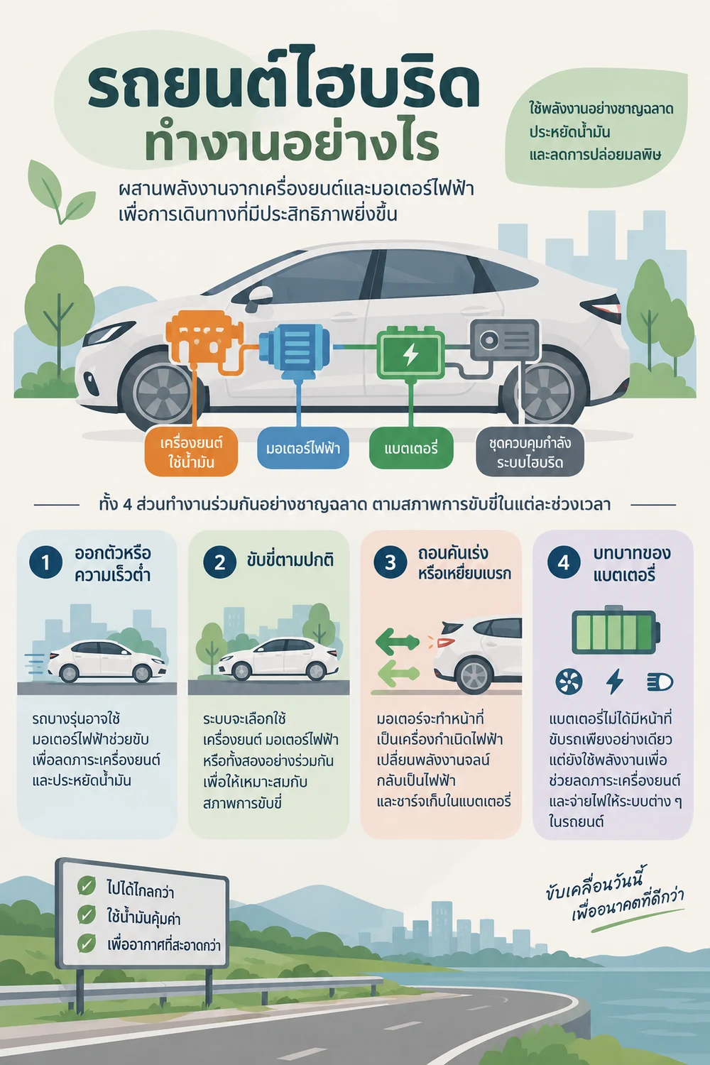รถยนต์ไฮบริดทำงานอย่างไร