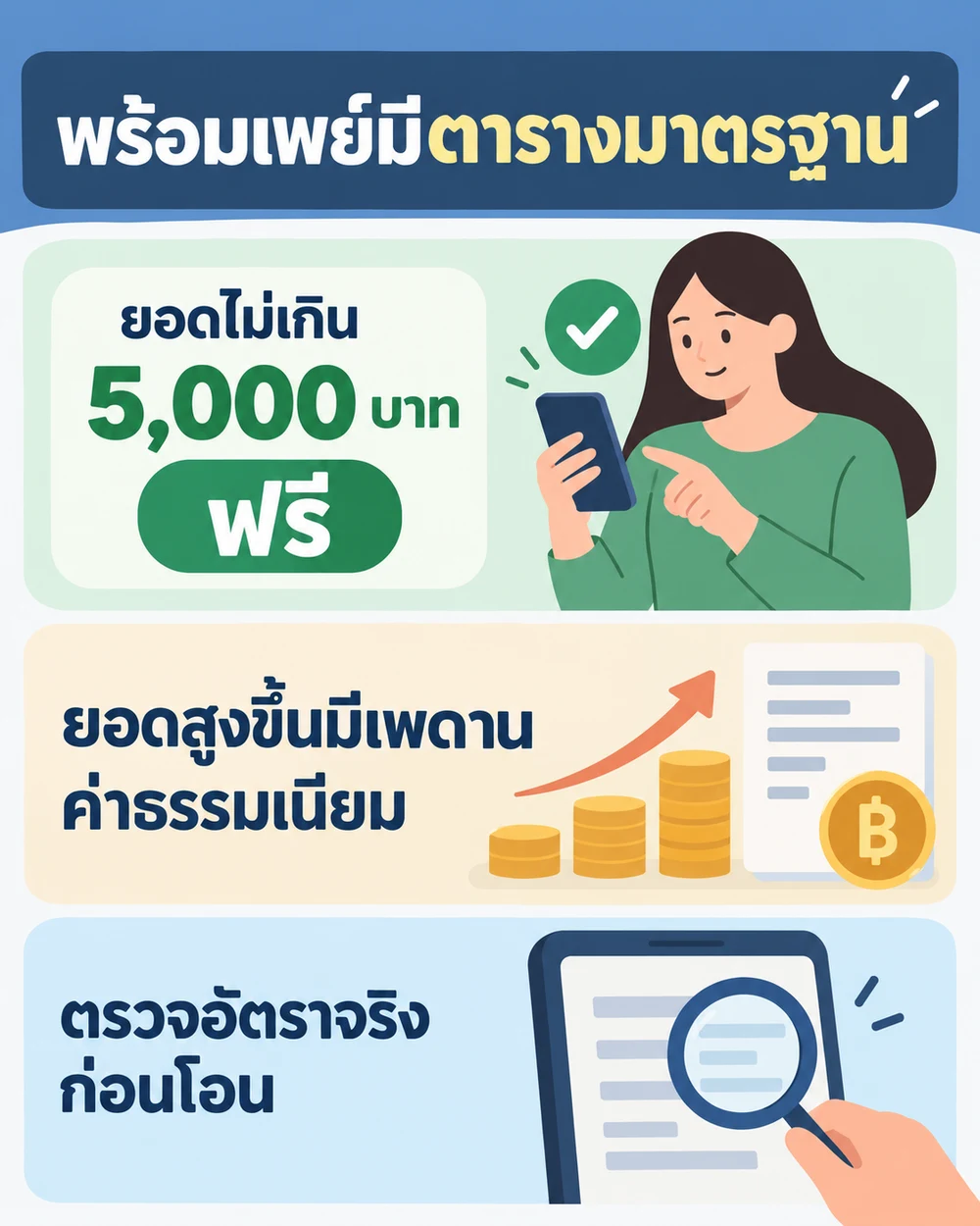 ตารางค่าธรรมเนียมพร้อมเพย์ของ ธปท. อ่านอย่างไร