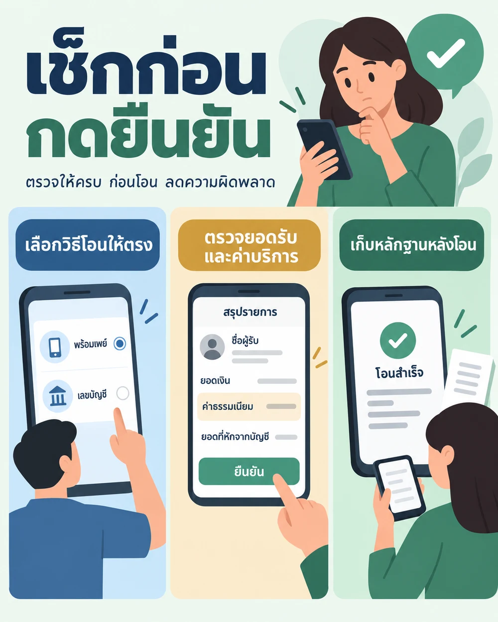 ตรวจค่าธรรมเนียมก่อนกดยืนยันอย่างไร