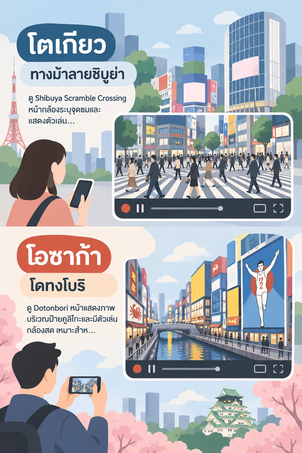ตัวอย่างกล้องสดในเมืองใหญ่ของญี่ปุ่น