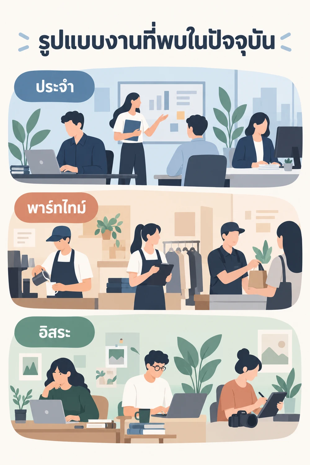 รูปแบบงานที่พบในปัจจุบัน