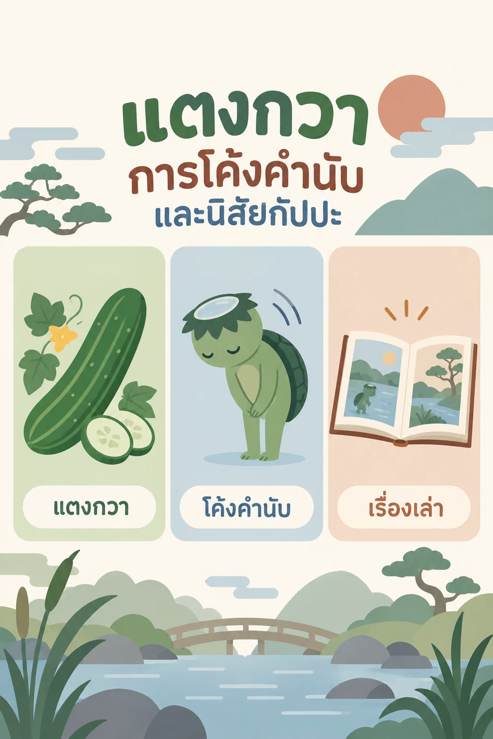 แตงกวา การโค้งคำนับ และนิสัยกัปปะ