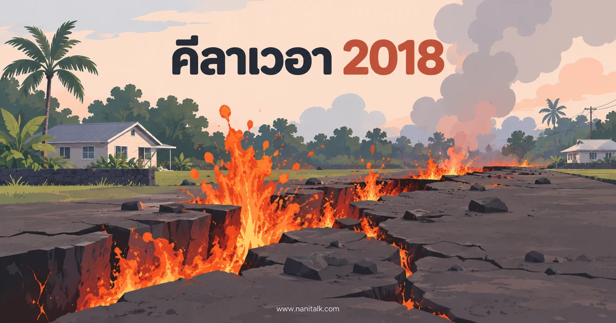 ภาพการปะทุคีลาเวอาปี 2018 ที่ Leilani Estates