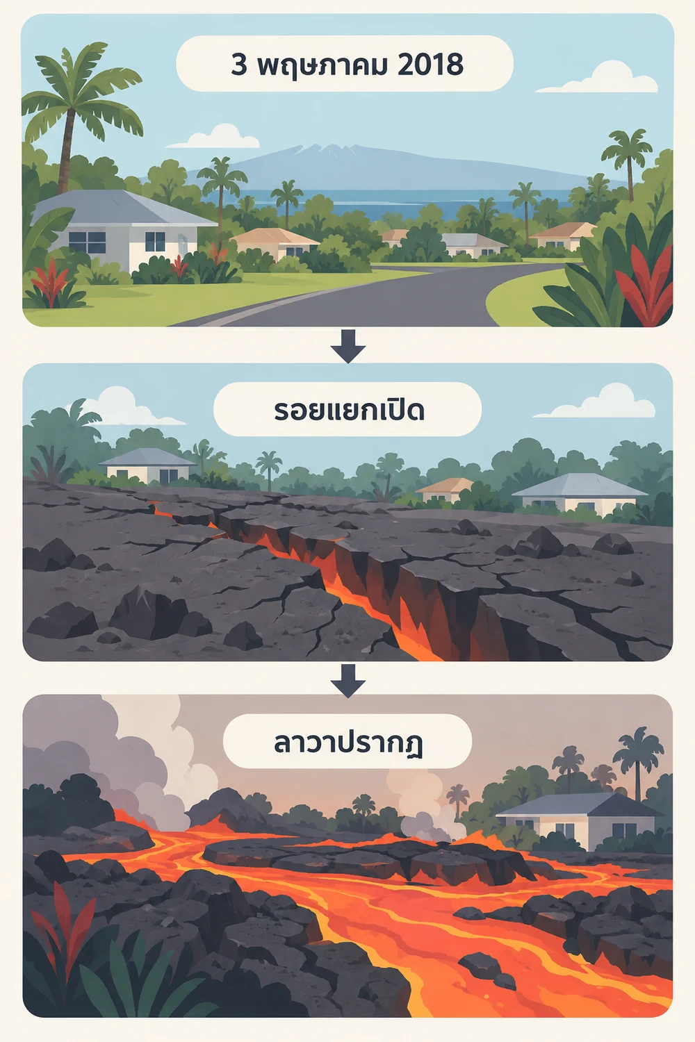 เกิดอะไรขึ้นที่ Leilani Estates ในปี 2018