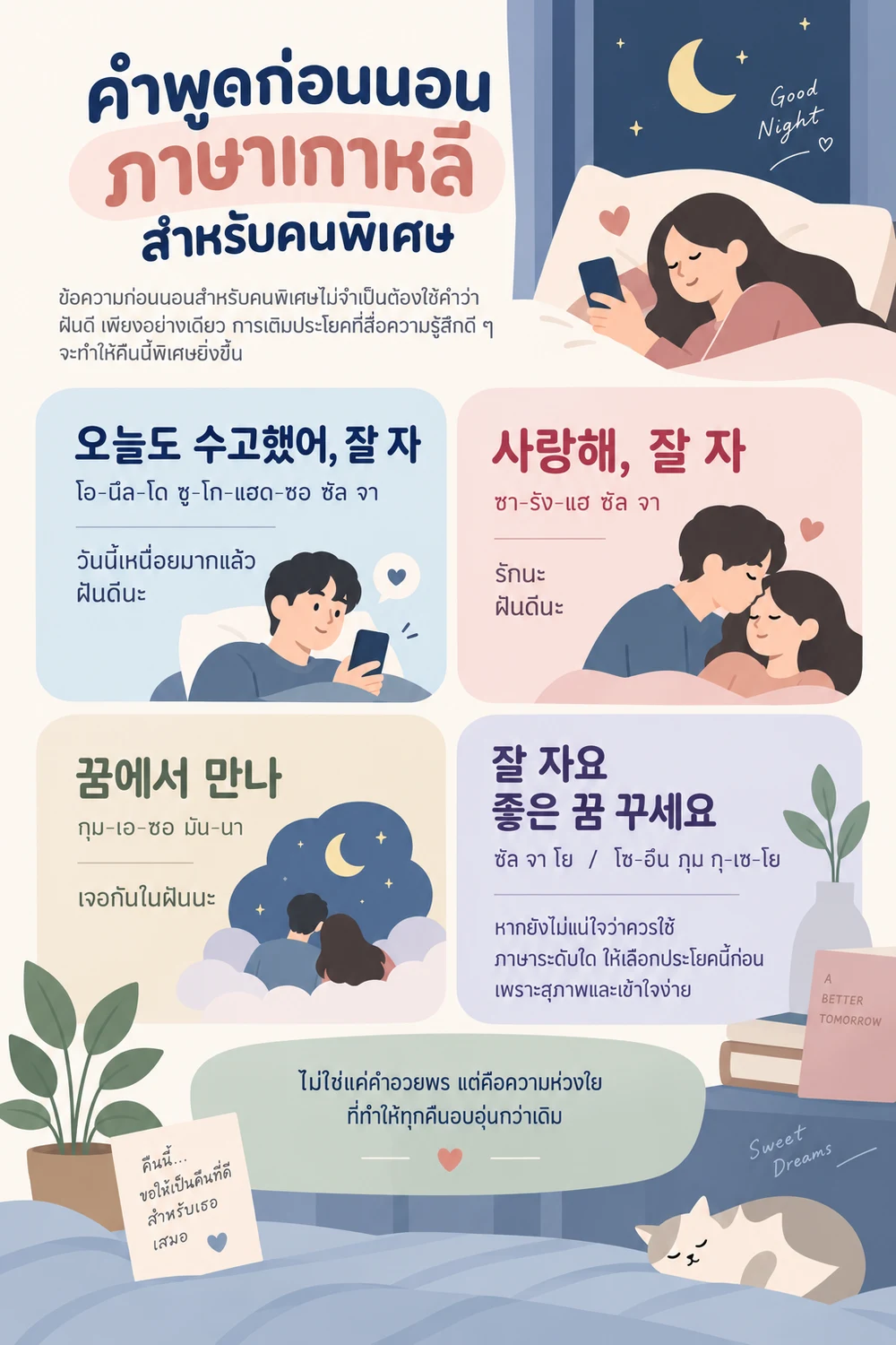 คำพูดก่อนนอนภาษาเกาหลีสำหรับคนพิเศษ