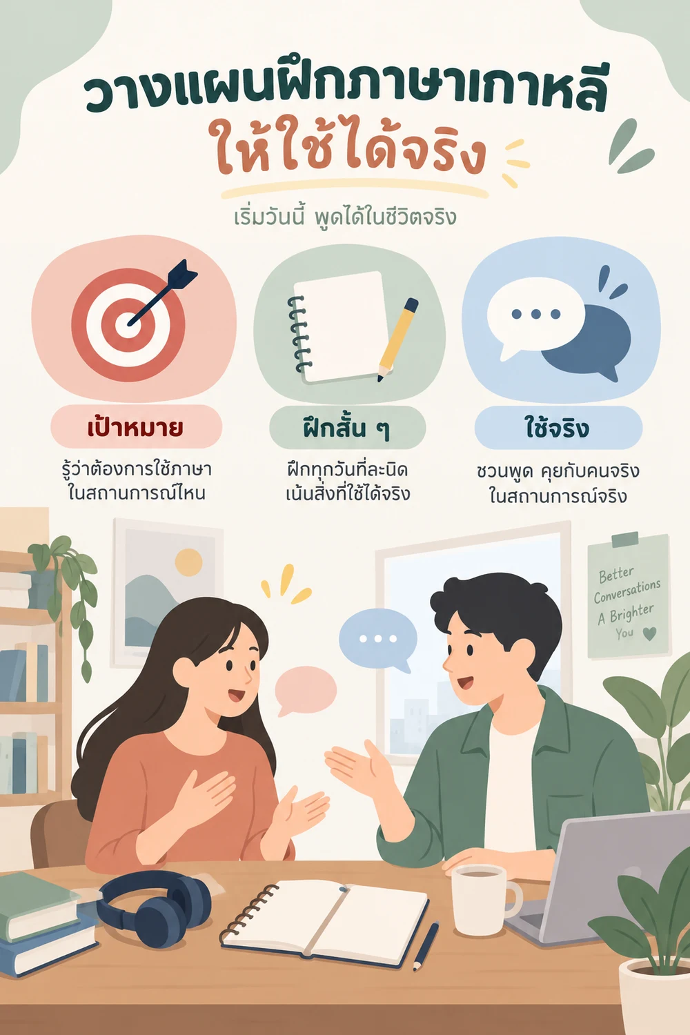 วางแผนฝึกภาษาเกาหลีให้ใช้ได้จริง