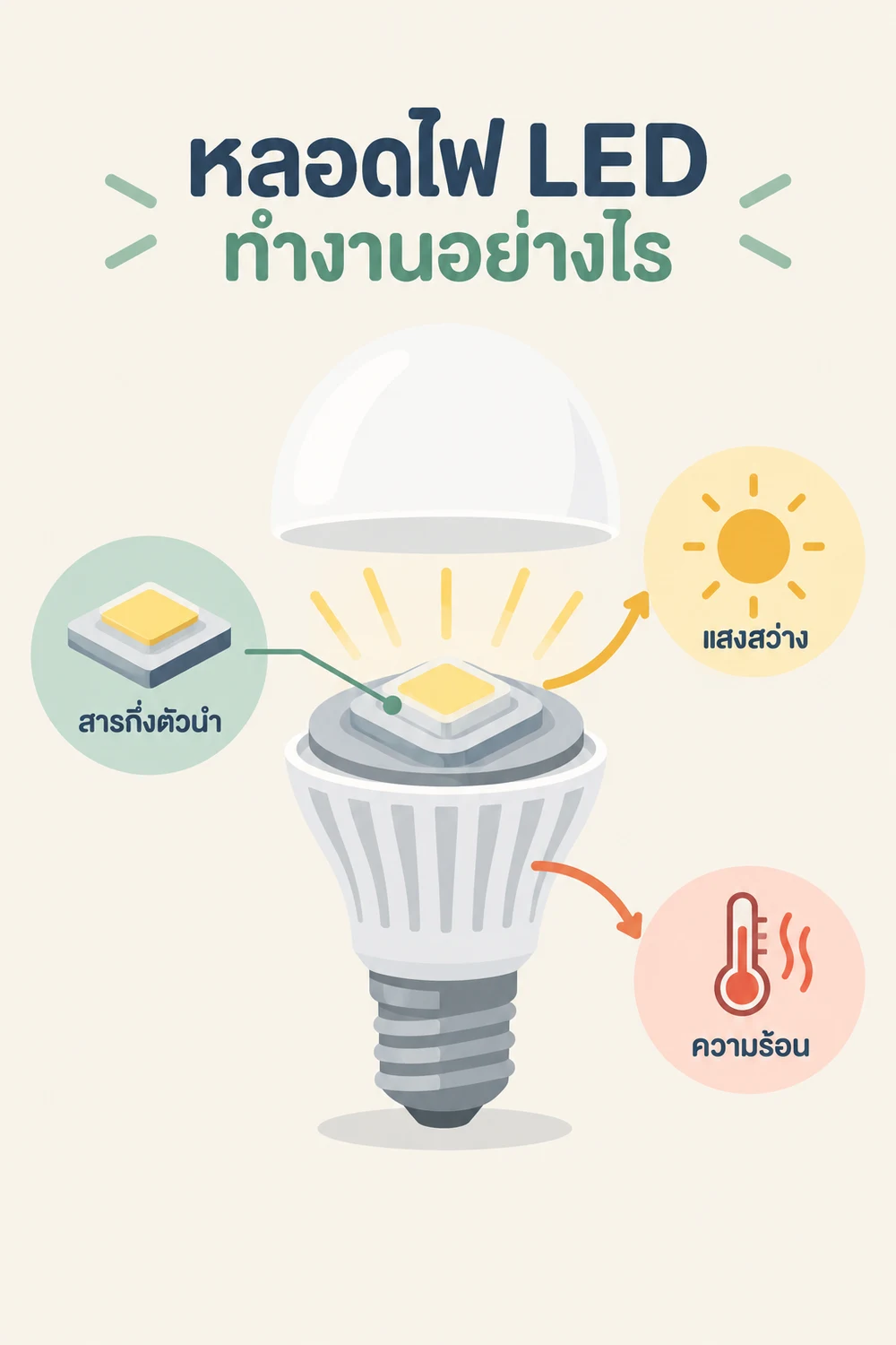 หลอดไฟ LED ทำงานอย่างไร