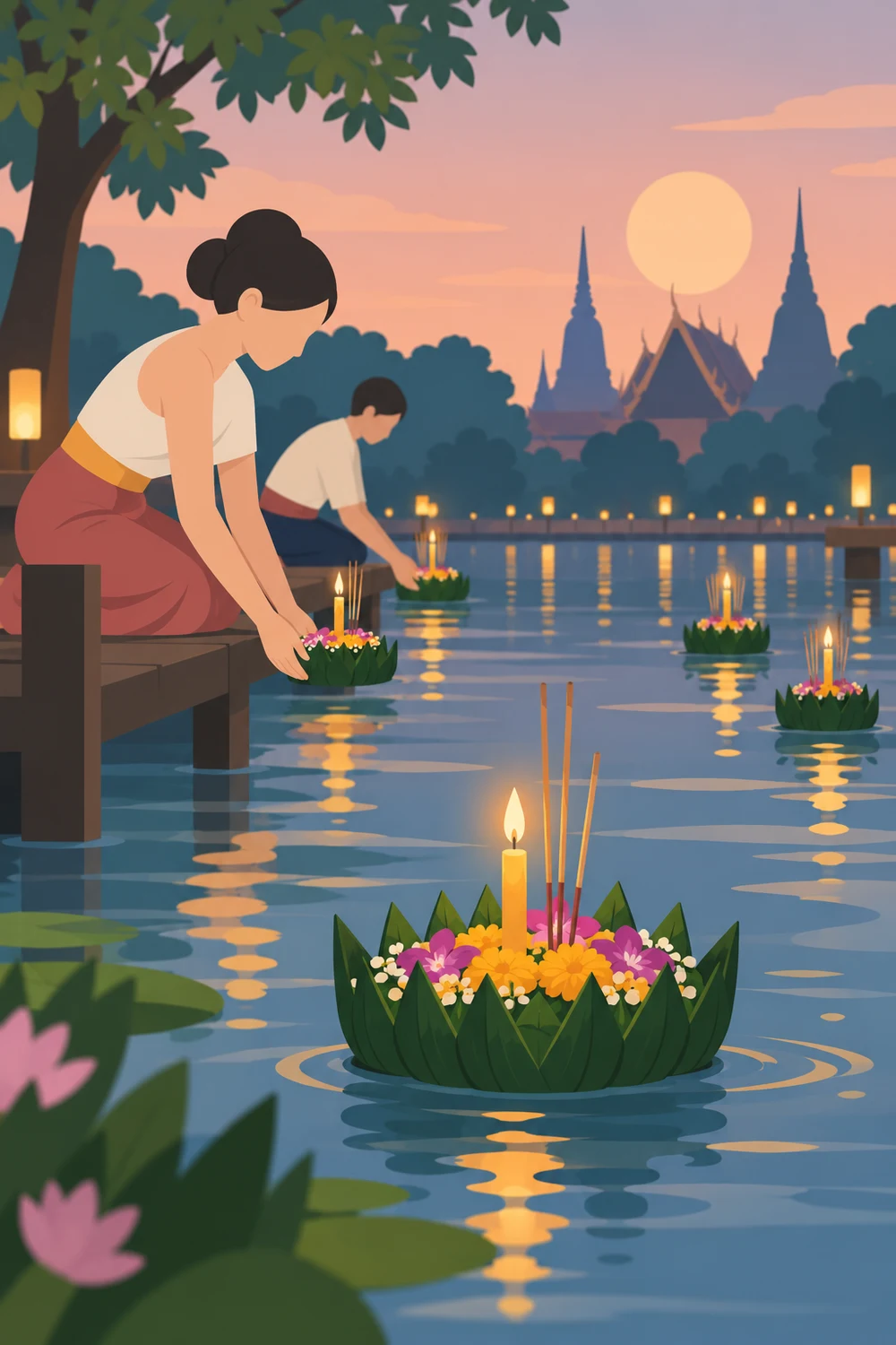 ชื่อเทศกาลและคำว่า krathong ใช้อย่างไร