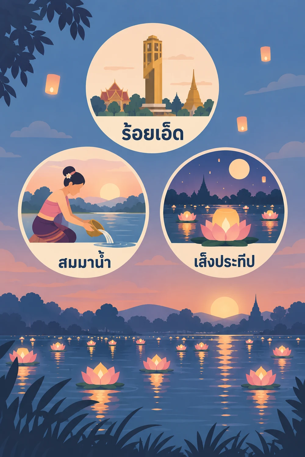 ร้อยเอ็ดกับงานสมมาน้ำ คืนเพ็ง เส็งประทีป
