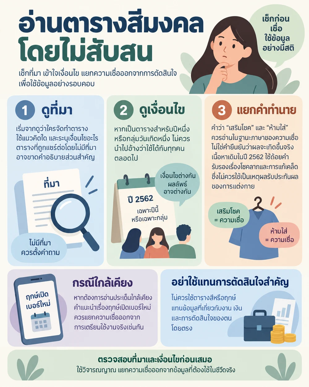 อ่านตารางสีมงคลโดยไม่สับสน