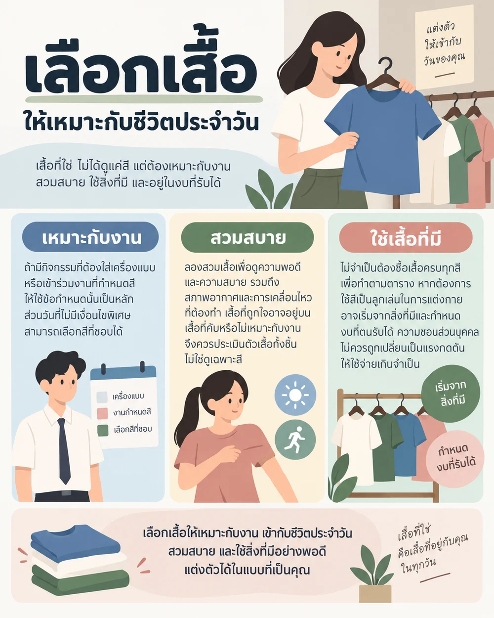 เลือกเสื้อให้เหมาะกับชีวิตประจำวัน