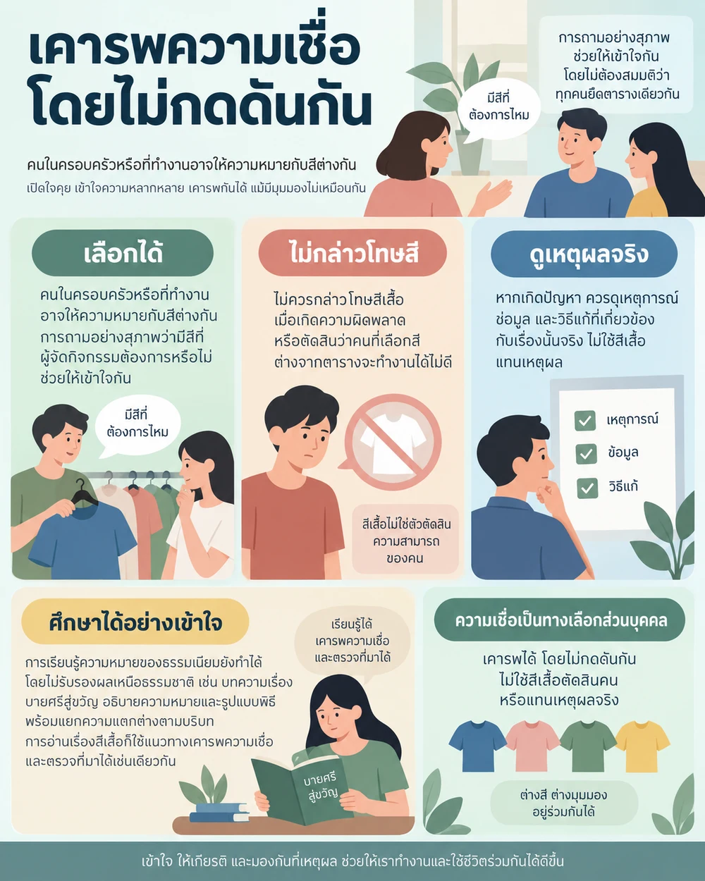 เคารพความเชื่อโดยไม่กดดันกัน