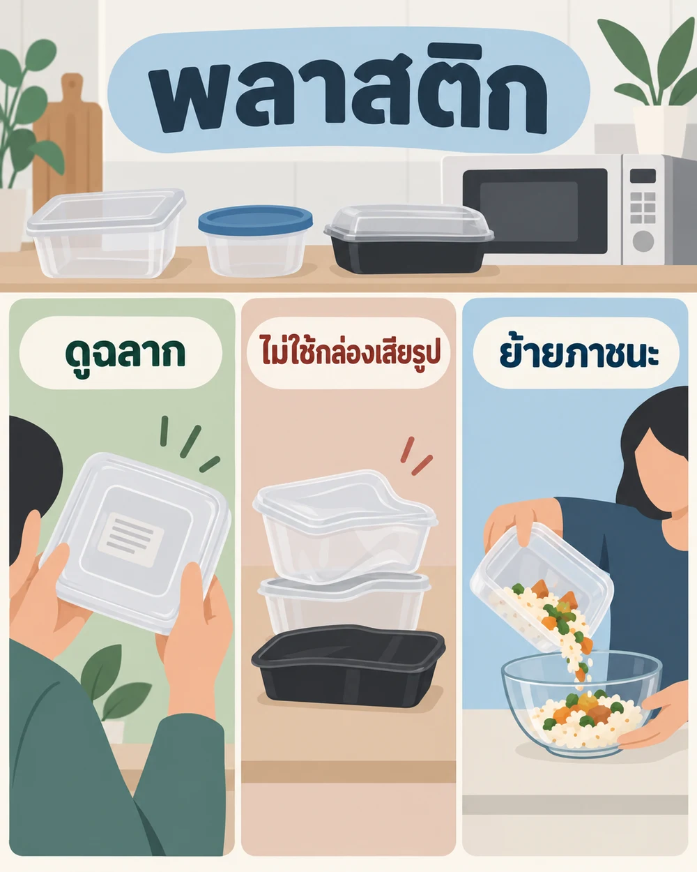 พลาสติกและกล่องอาหารต้องดูการใช้งานจริง