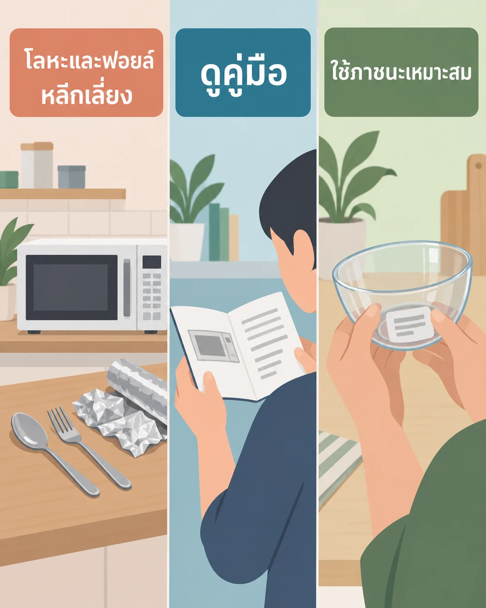 โลหะและฟอยล์อย่าใช้โดยเดาเอง