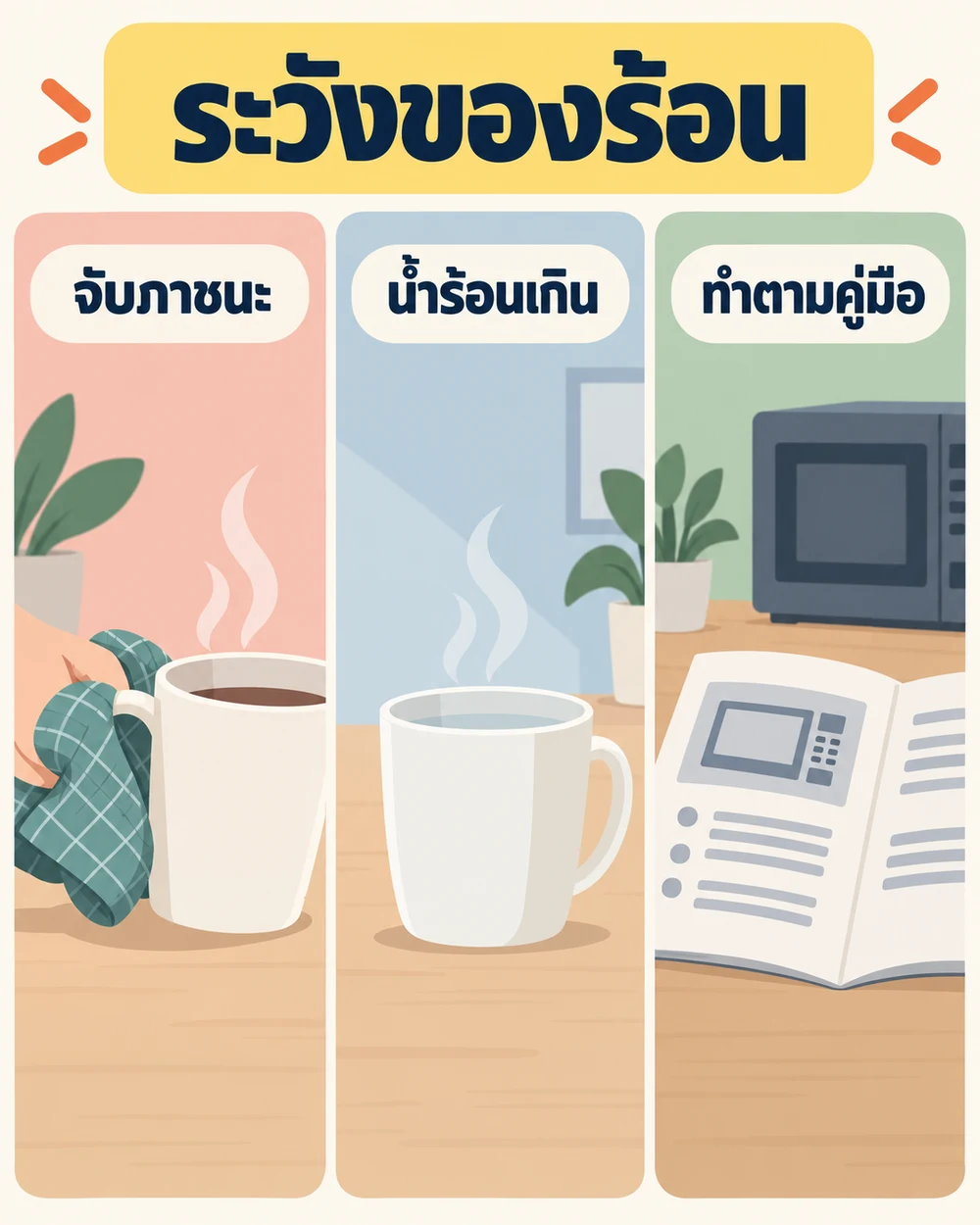 ระวังความร้อนของอาหารและน้ำ