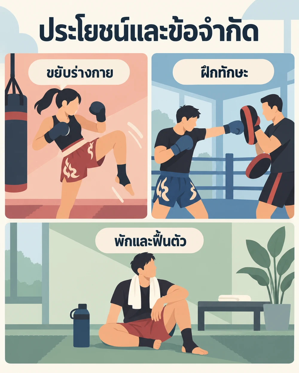 การฝึกมวยไทยมีประโยชน์และข้อจำกัดอะไร