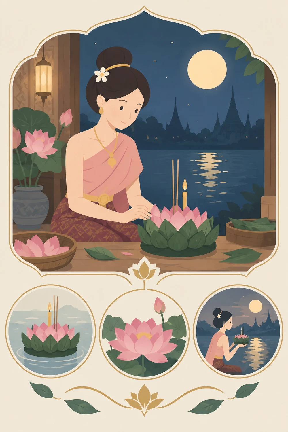 กระทงดอกบัวในเรื่องนางนพมาศ