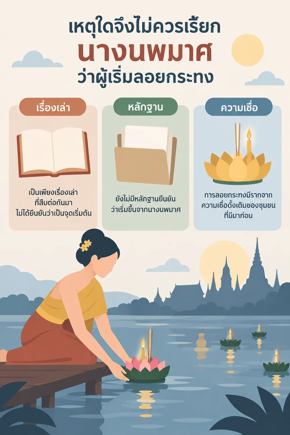 เหตุใดจึงไม่ควรเรียกนางนพมาศว่าผู้เริ่มลอยกระทง
