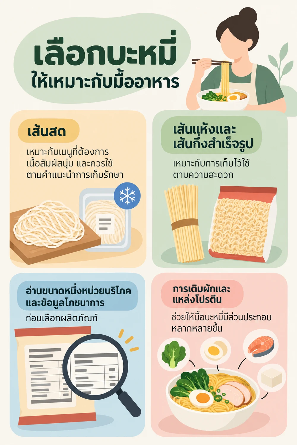 เลือกบะหมี่ให้เหมาะกับมื้ออาหาร