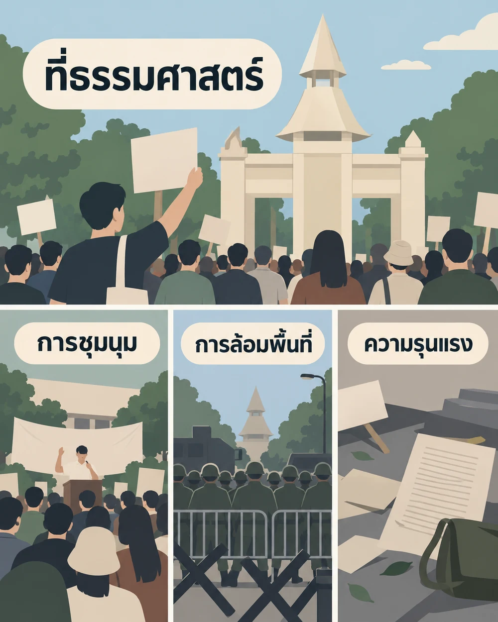 การชุมนุมและเหตุการณ์ที่ธรรมศาสตร์