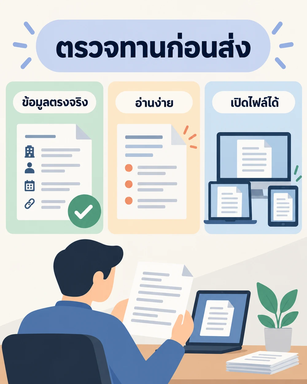 ตรวจอะไรอีกครั้งก่อนส่ง