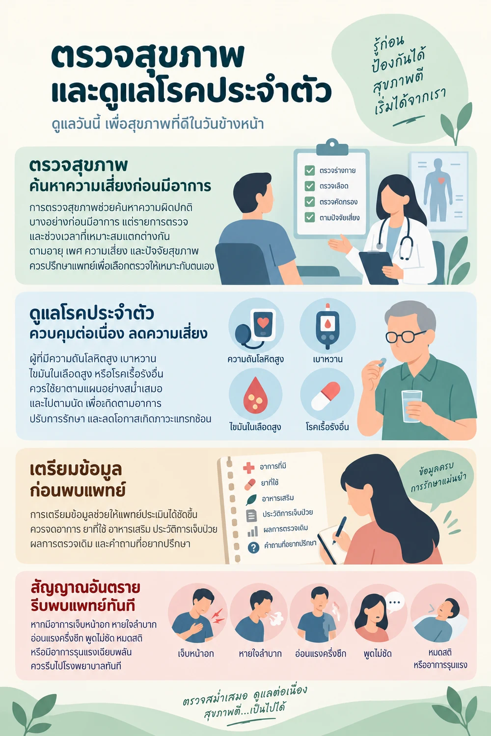 ตรวจสุขภาพและดูแลโรคประจำตัว
