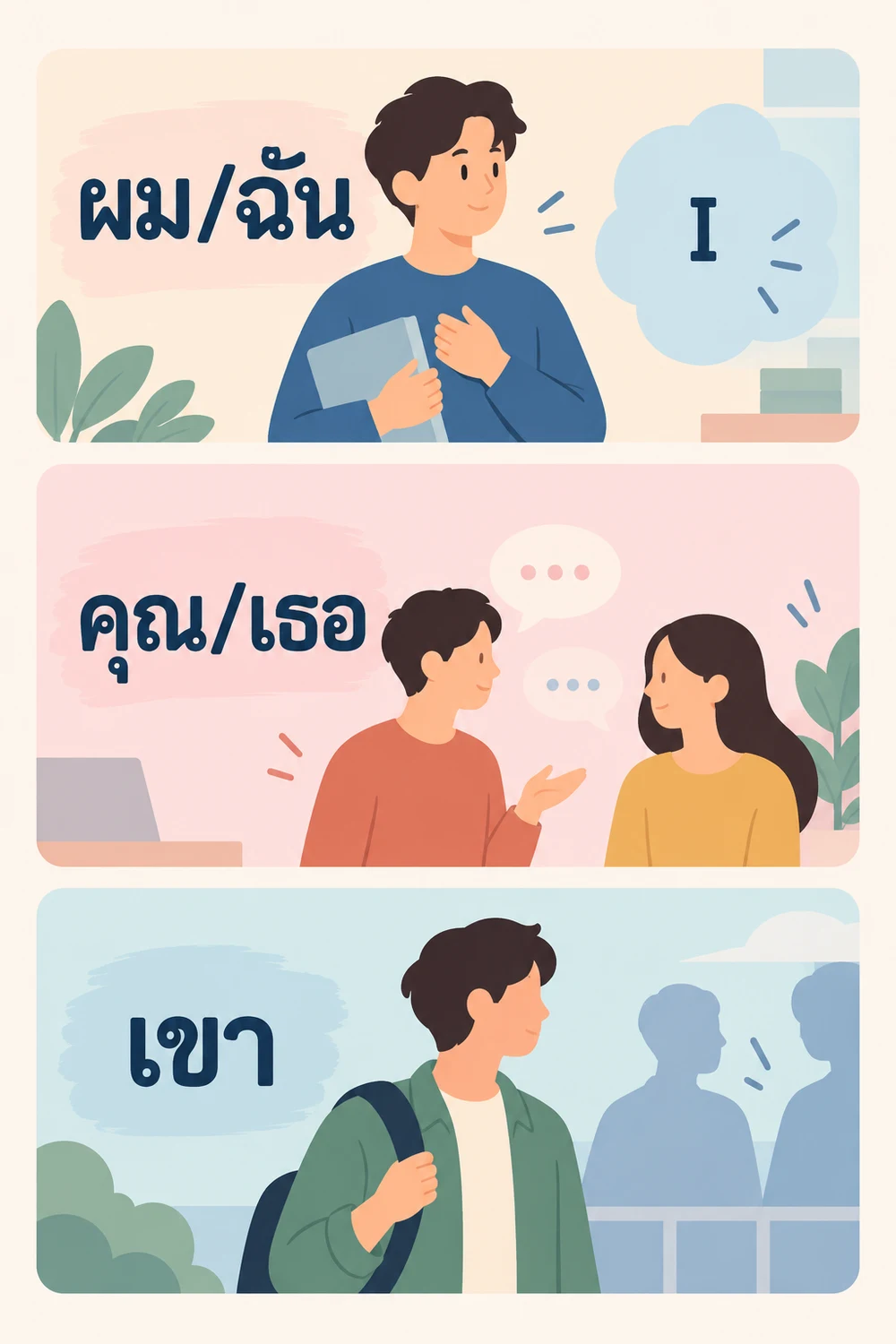 สรรพนามไทยกับอังกฤษต่างกันตรงไหน