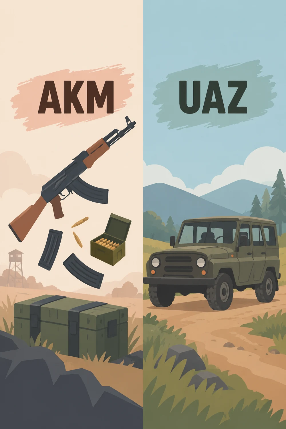 AKM กับ UAZ ในข้อมูลปีนั้น