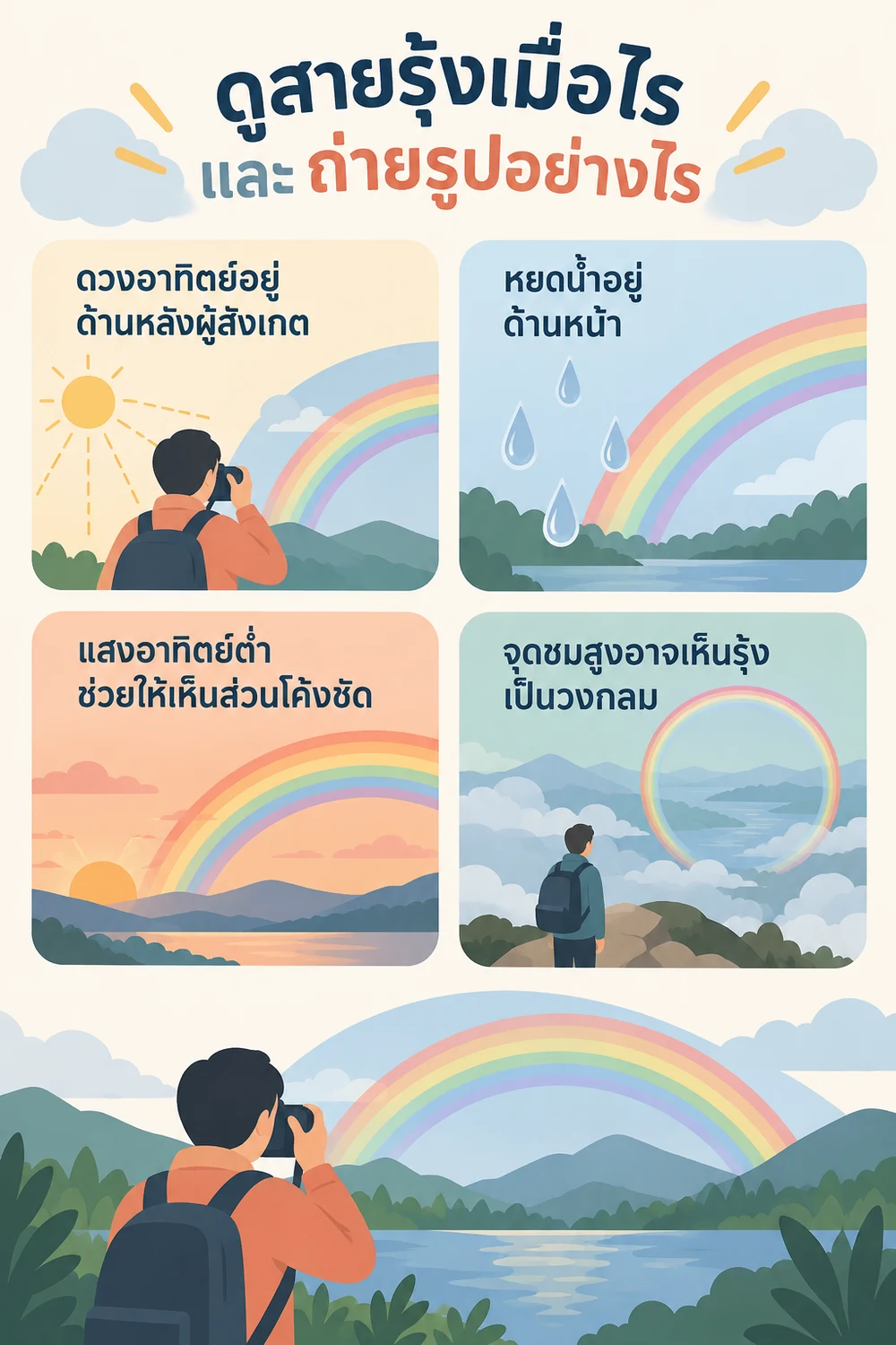 ดูสายรุ้งเมื่อไรและถ่ายรูปอย่างไร