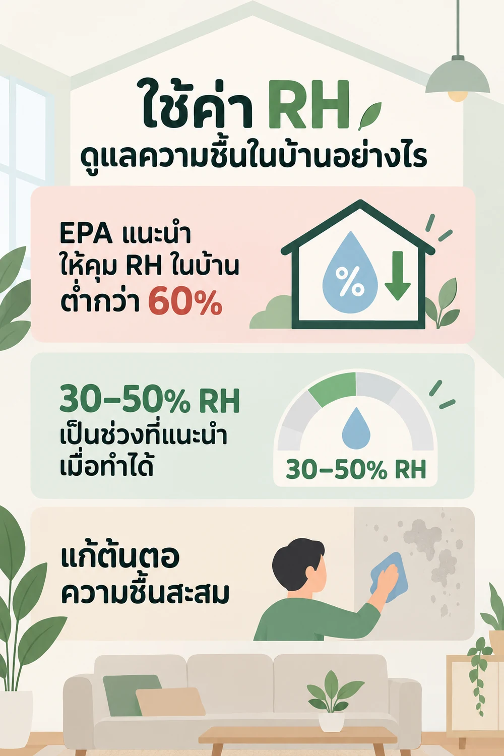ใช้ค่า RH ดูแลความชื้นในบ้านอย่างไร
