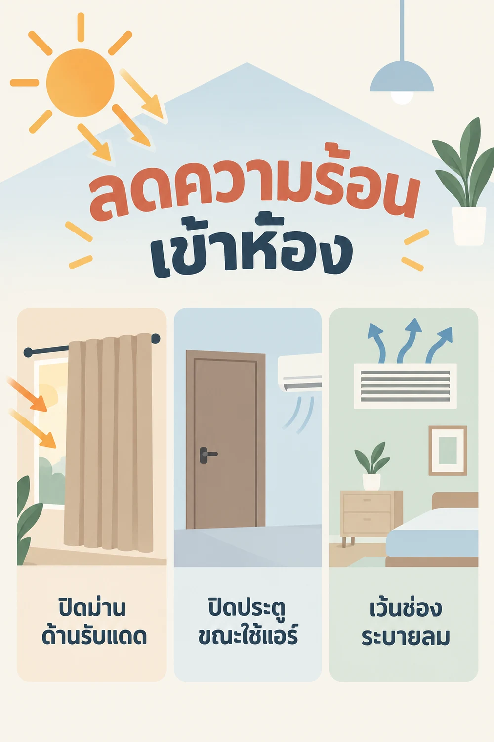 ลดความร้อนเข้าห้องก่อนเร่งความเย็น