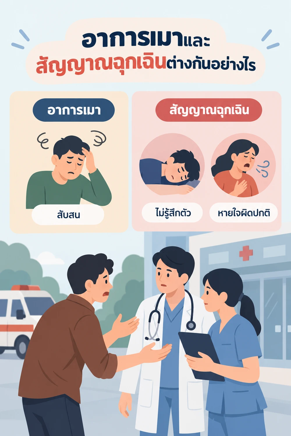 อาการเมาและสัญญาณฉุกเฉินต่างกันอย่างไร