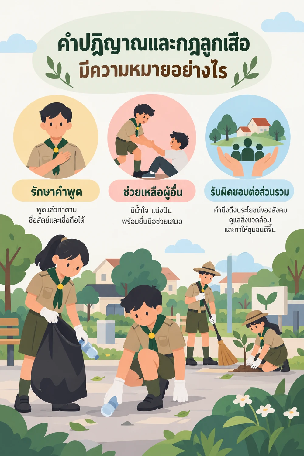 คำปฏิญาณและกฎลูกเสือมีความหมายอย่างไร